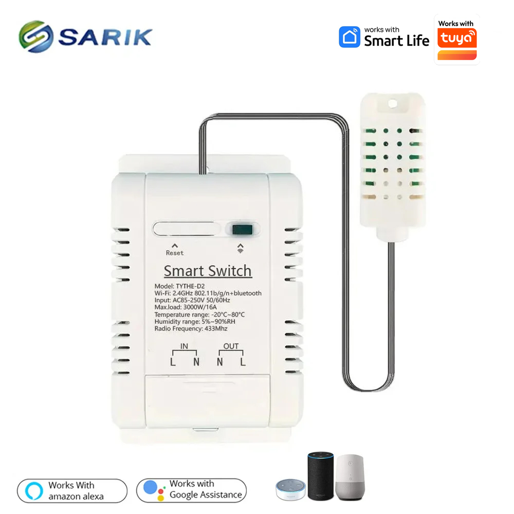 Smart Energy Monitor - Termostato WiFi Tuya 16A 3000W, Dispositivo