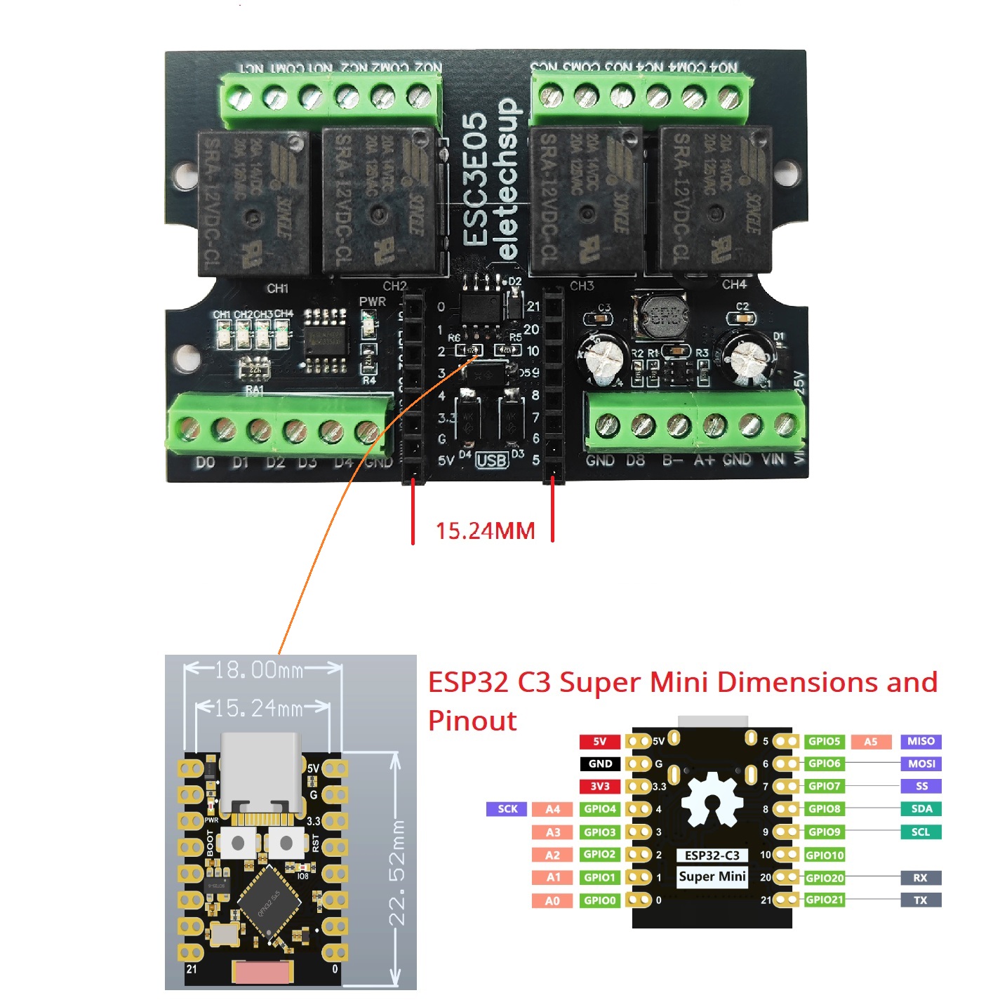 Placa de Relé Industrial ESC3B - Smart Home Networking avaliação e preço